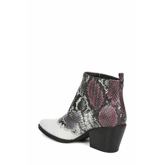 NEW SAM EDELMAN women's winona snake print western ankle boots in multicolor - Picture 3 of 3